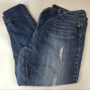 Seven7 Melissa McCarthy Womens Jeans Plus Size 26W Straight Dark Wash Blue #1329